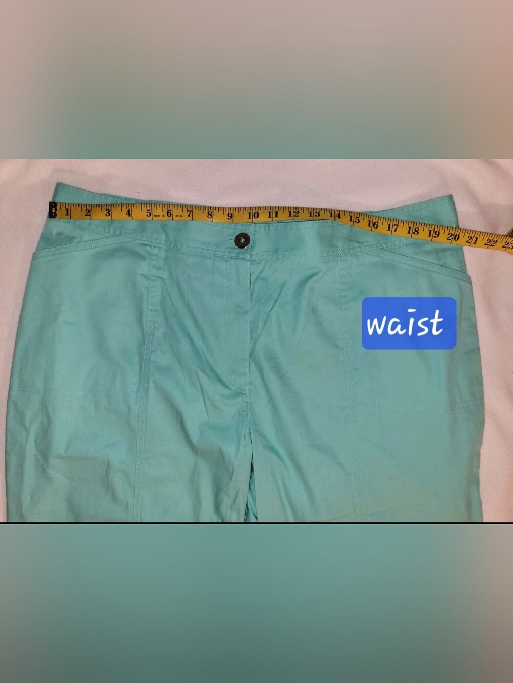 Susan Graver Mint Green Pedal Pushers Size 1X Pants Spring Gardengirl Casual - Picture 3 of 9